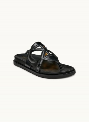 Sandalias Donna Karan Hatsy Flat Negras | Ecuador_DK59377