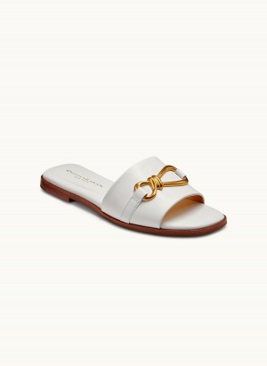 Sandalias Donna Karan Haylen Flat Blancas | Ecuador_DK72226