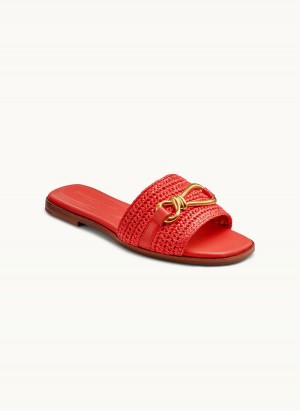 Sandalias Donna Karan Haylen Flat Rojas | Ecuador_DK90511