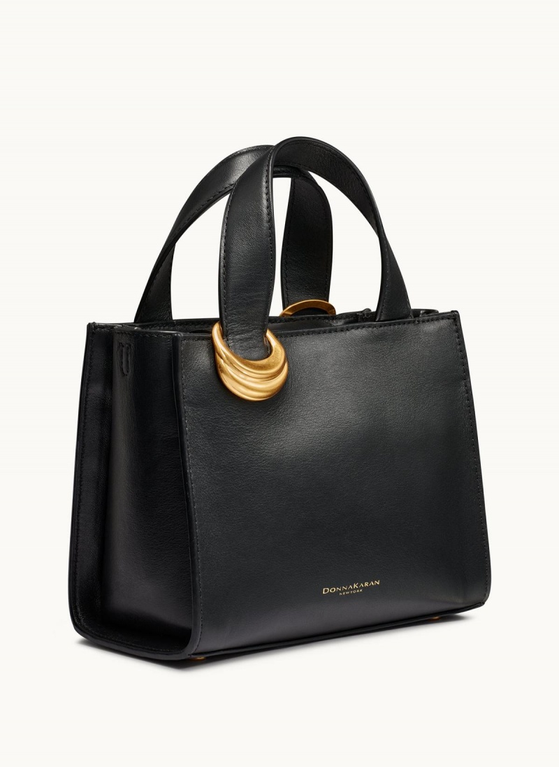 Bolsa Cruzada Donna Karan Hewlett Negras Doradas | Ecuador_DK62248