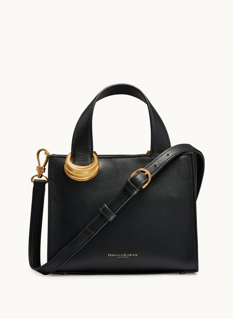 Bolsa Cruzada Donna Karan Hewlett Negras Doradas | Ecuador_DK62248