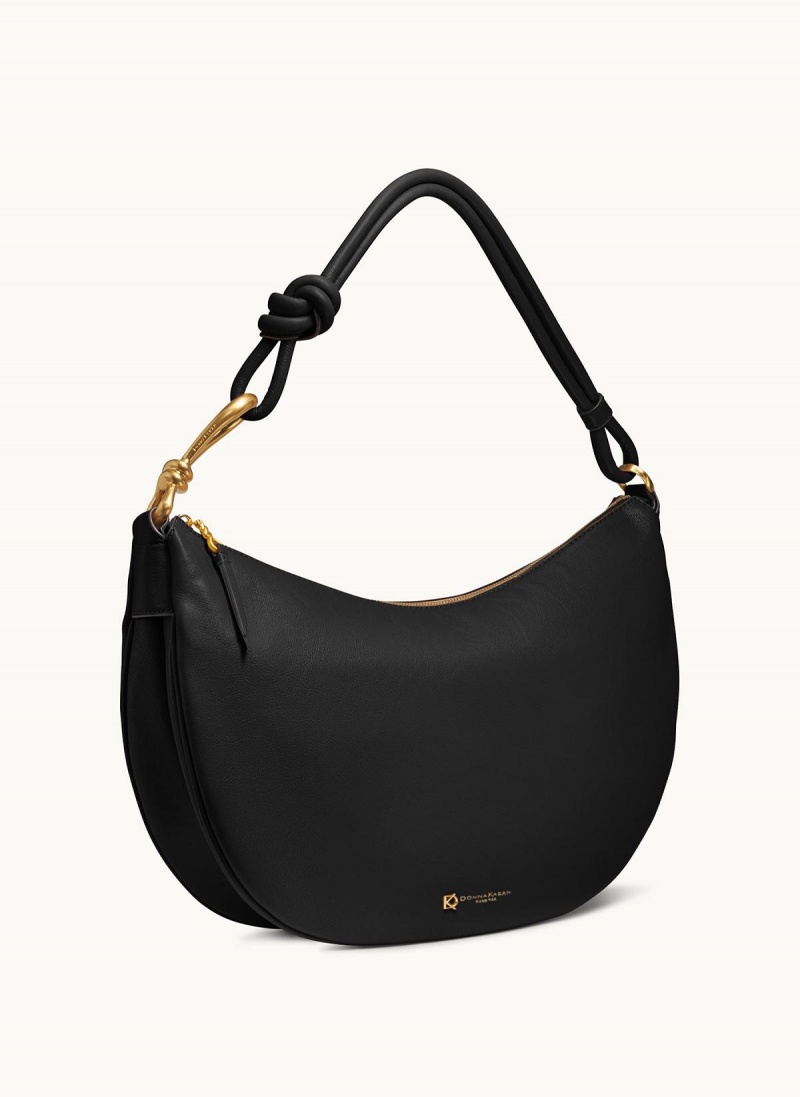 Bolso Hobo Donna Karan Roslyn Large Negras Doradas | Ecuador_DK80082