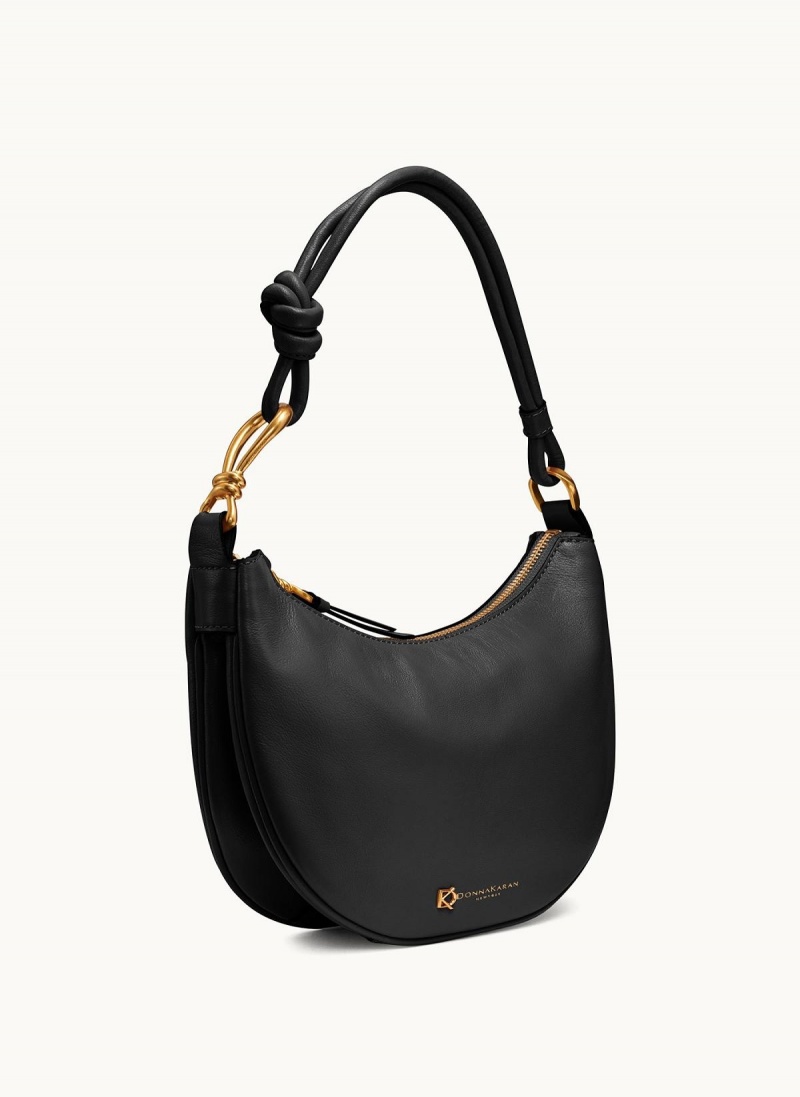 Bolso Hobo Donna Karan Roslyn Small Negras Doradas | Ecuador_DK17602