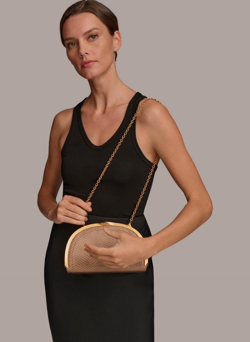 Bolso Satchel Donna Karan Lawrence Clutch Doradas | Ecuador_DK12040