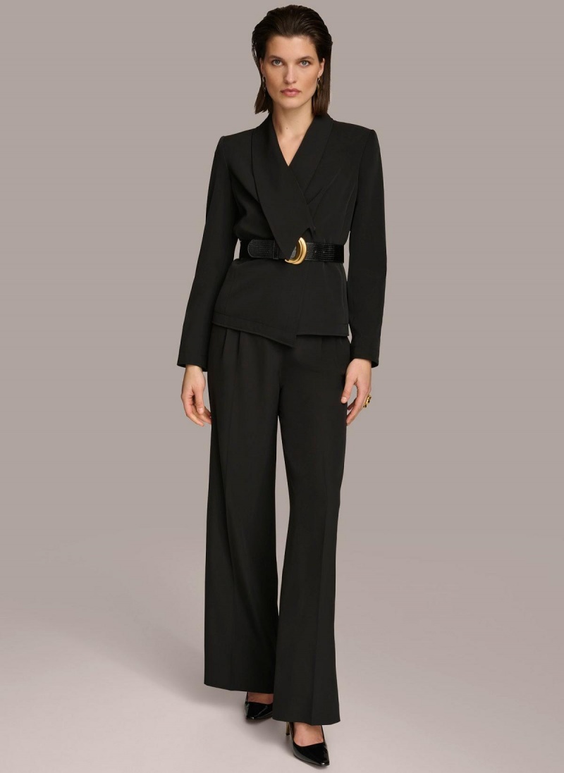 Chompa Donna Karan Belted Blazer Negras | Ecuador_DK13524