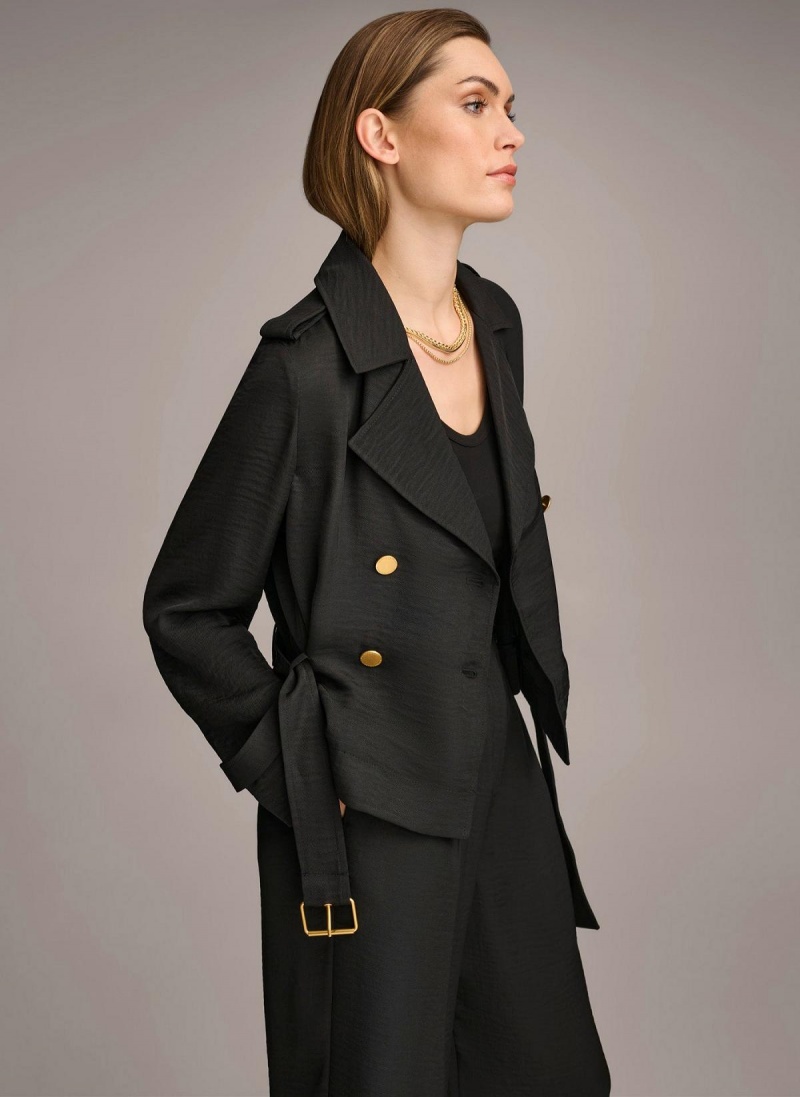 Chompa Donna Karan Double Breasted Blazer Negras | Ecuador_DK70994