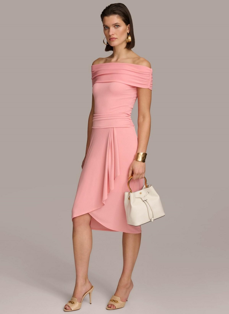 Falda Donna Karan Ruched Rosas | Ecuador_DK99286