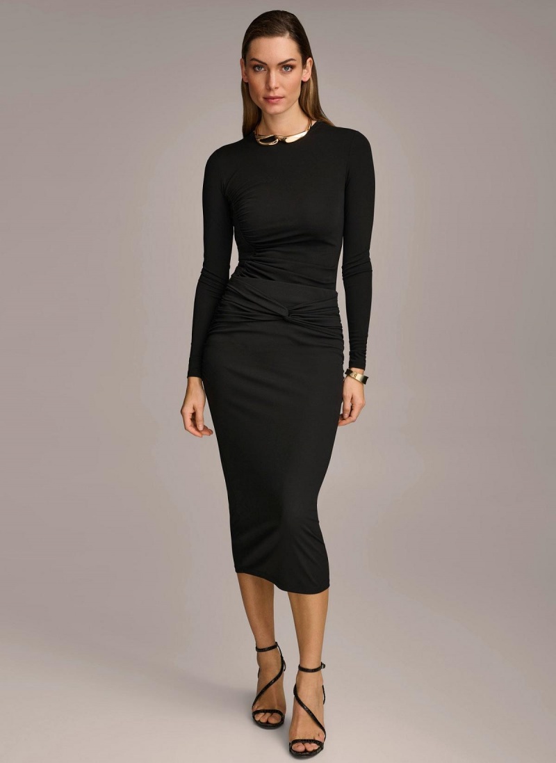 Falda Donna Karan Twist Waist Negras | Ecuador_DK71961