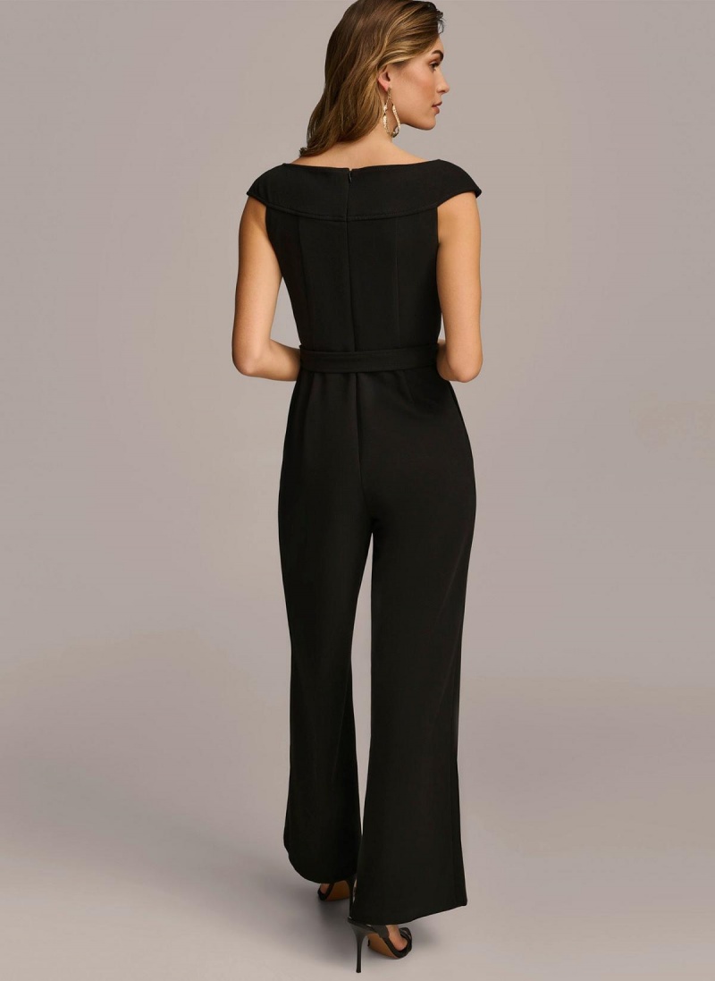 Mono Donna Karan Jumpsuit With Hardware Belt Negras | Ecuador_DK18175