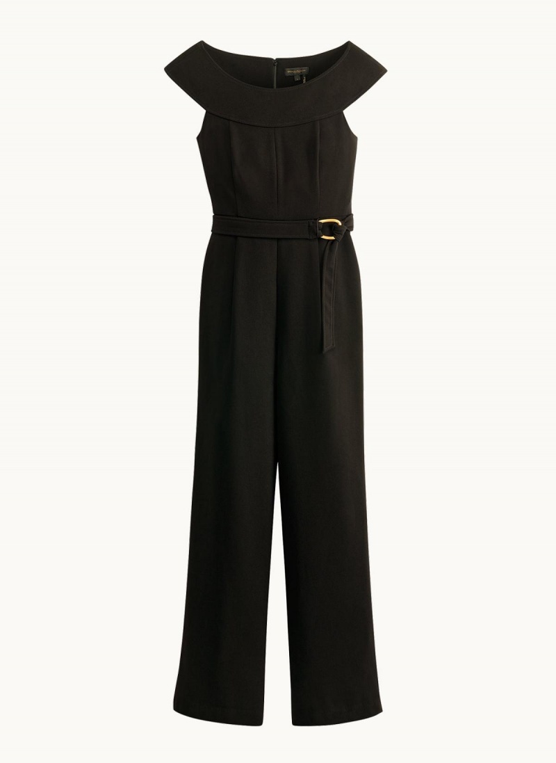 Mono Donna Karan Jumpsuit With Hardware Belt Negras | Ecuador_DK18175