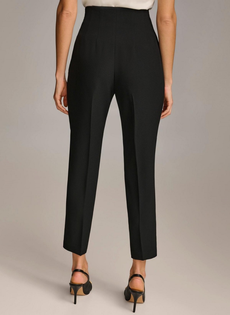 Pantalon Donna Karan Slim Flat Front Negras | Ecuador_DK87360