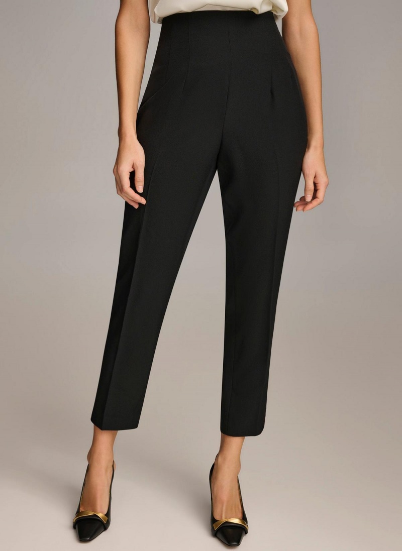 Pantalon Donna Karan Slim Flat Front Negras | Ecuador_DK87360