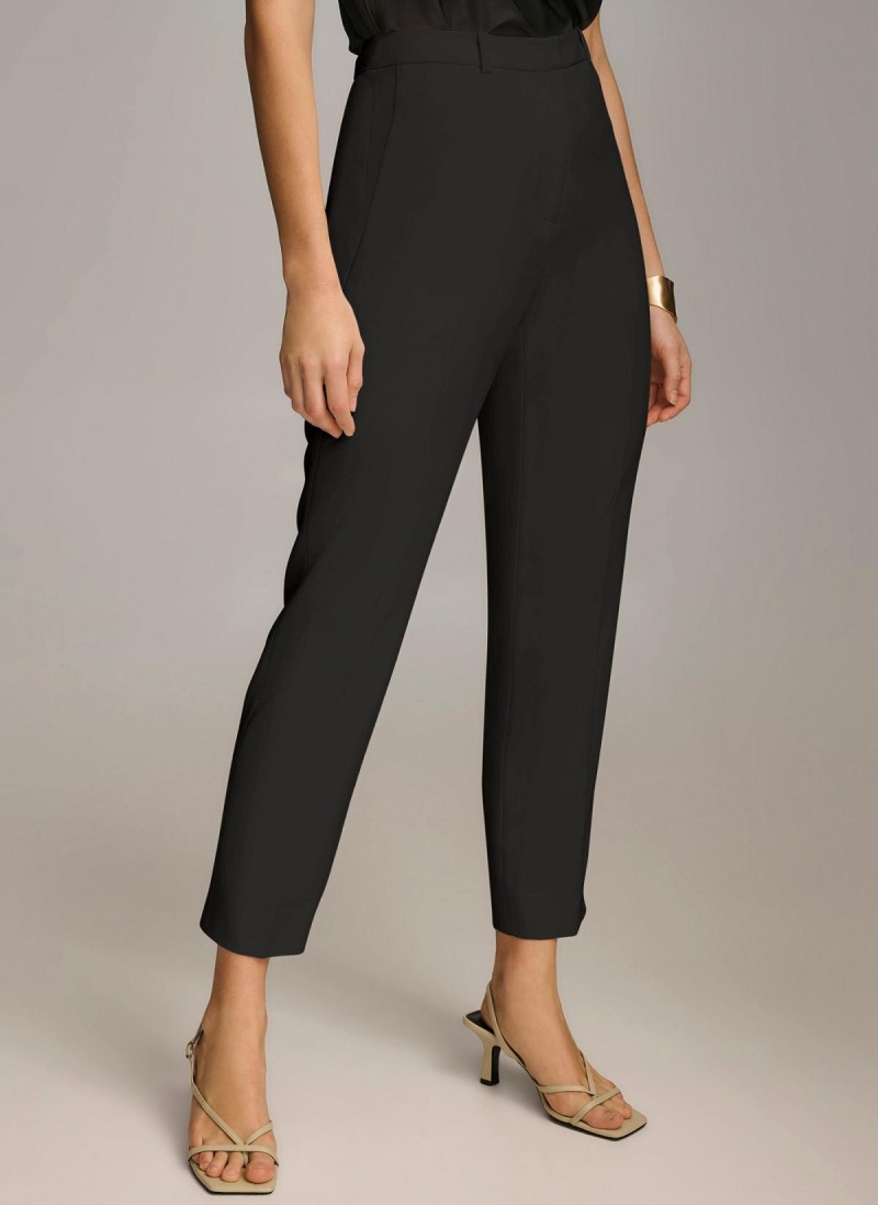 Pantalon Donna Karan Slim Leg Negras | Ecuador_DK46069