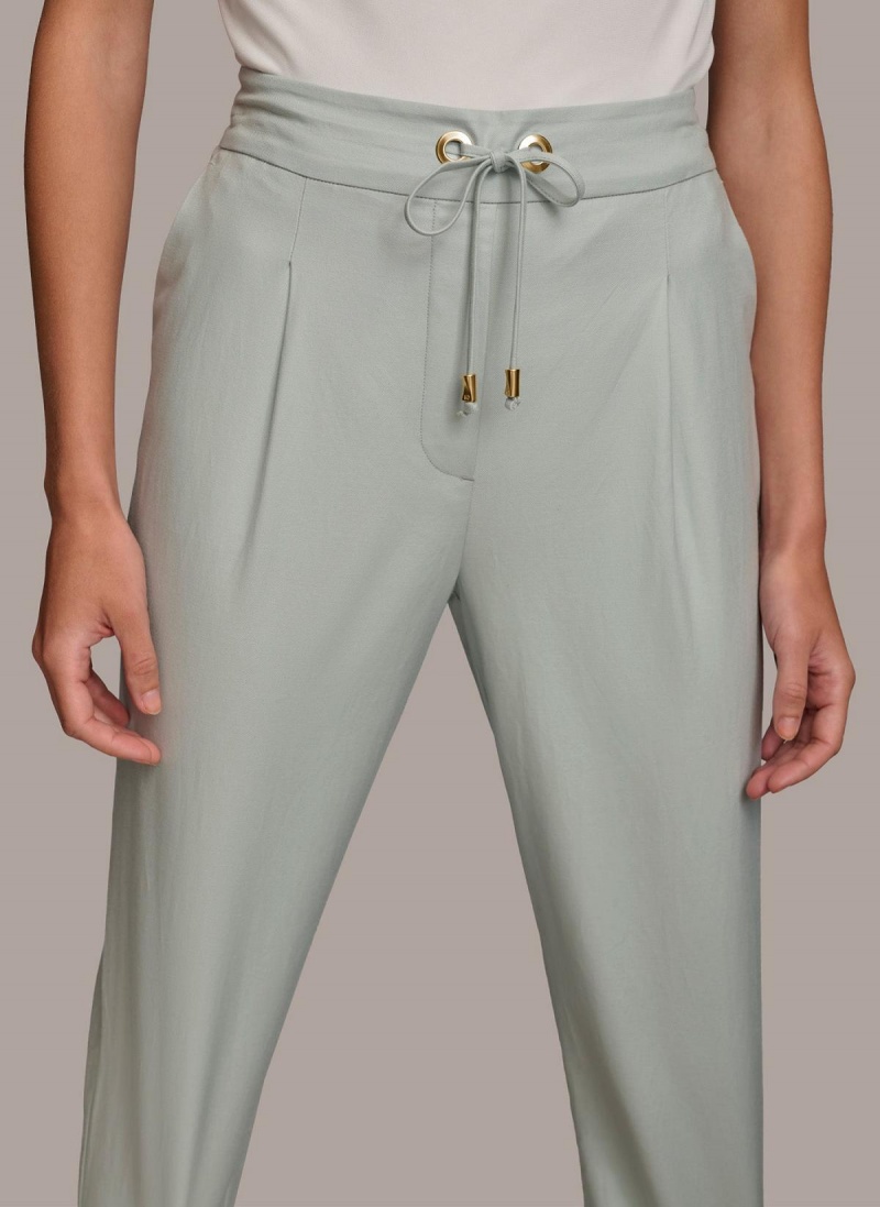 Pantalon Donna Karan Slim Tie Waist Cuff Azules | Ecuador_DK13149