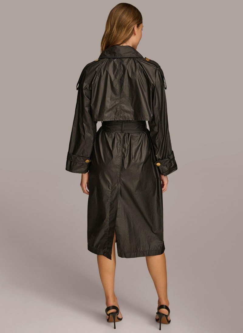 Ropa De Abrigo Donna Karan Belted Light Weight Trench Negras | Ecuador_DK39575