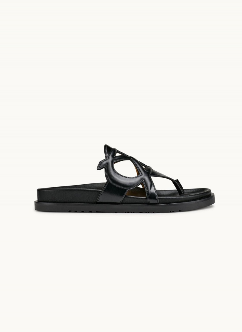 Sandalias Donna Karan Hatsy Flat Negras | Ecuador_DK59377