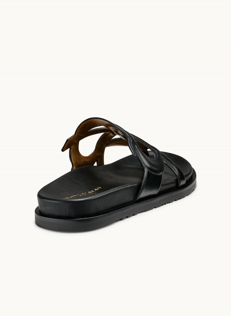 Sandalias Donna Karan Hatsy Flat Negras | Ecuador_DK59377