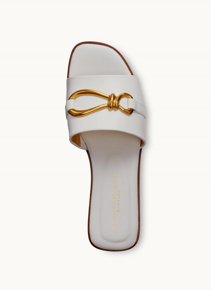 Sandalias Donna Karan Haylen Flat Blancas | Ecuador_DK72226