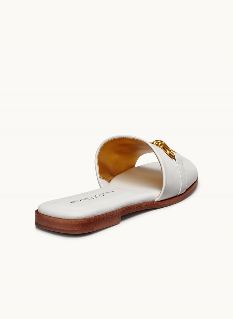 Sandalias Donna Karan Haylen Flat Blancas | Ecuador_DK72226