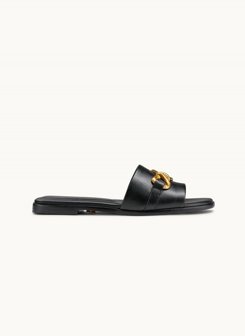 Sandalias Donna Karan Haylen Flat Negras | Ecuador_DK70416