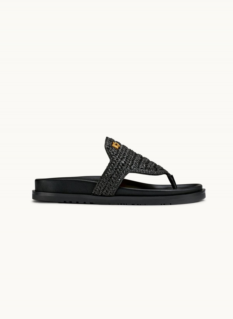 Sandalias Donna Karan Hira Flat Negras | Ecuador_DK79749