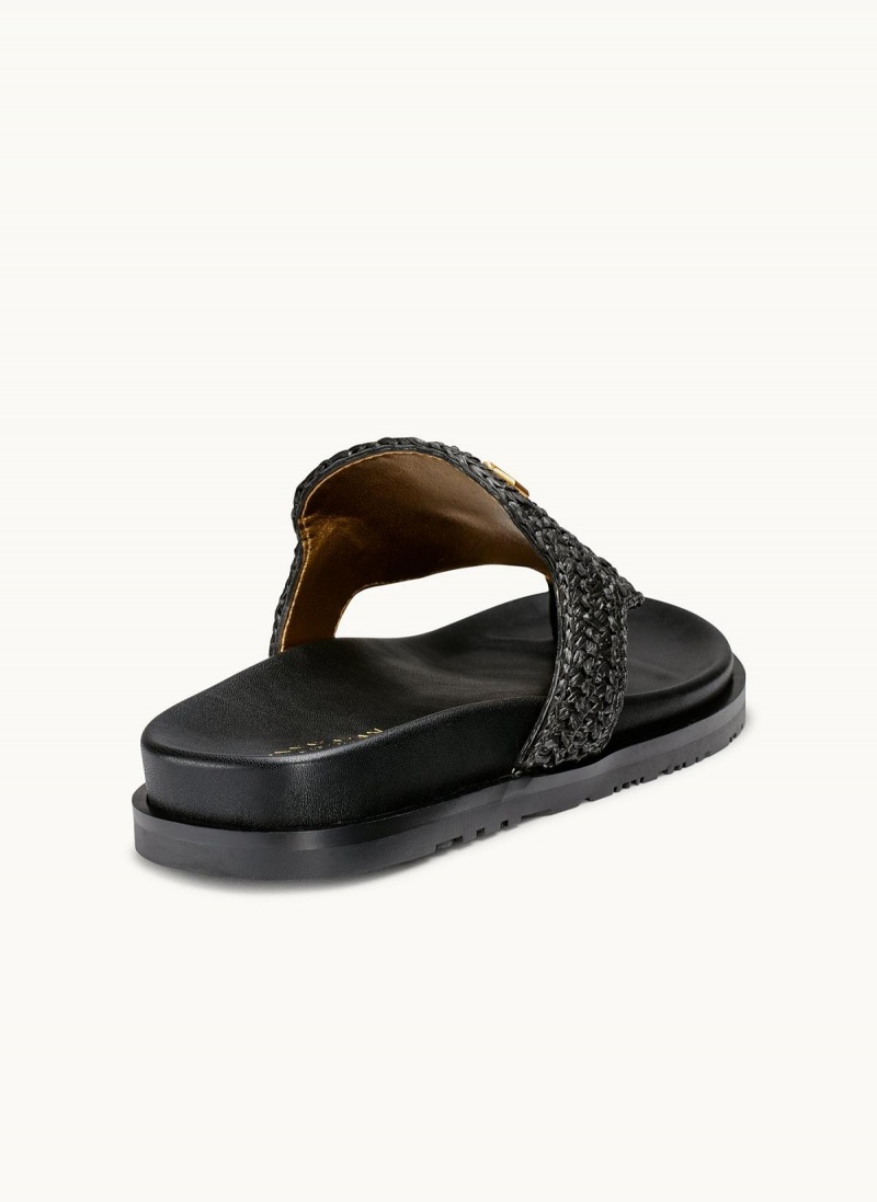 Sandalias Donna Karan Hira Flat Negras | Ecuador_DK79749