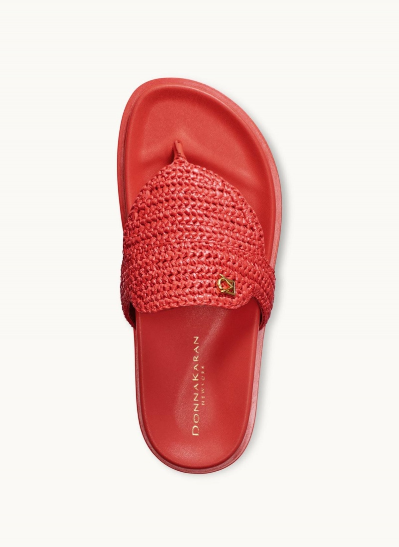 Sandalias Donna Karan Hira Flat Rojas | Ecuador_DK96523