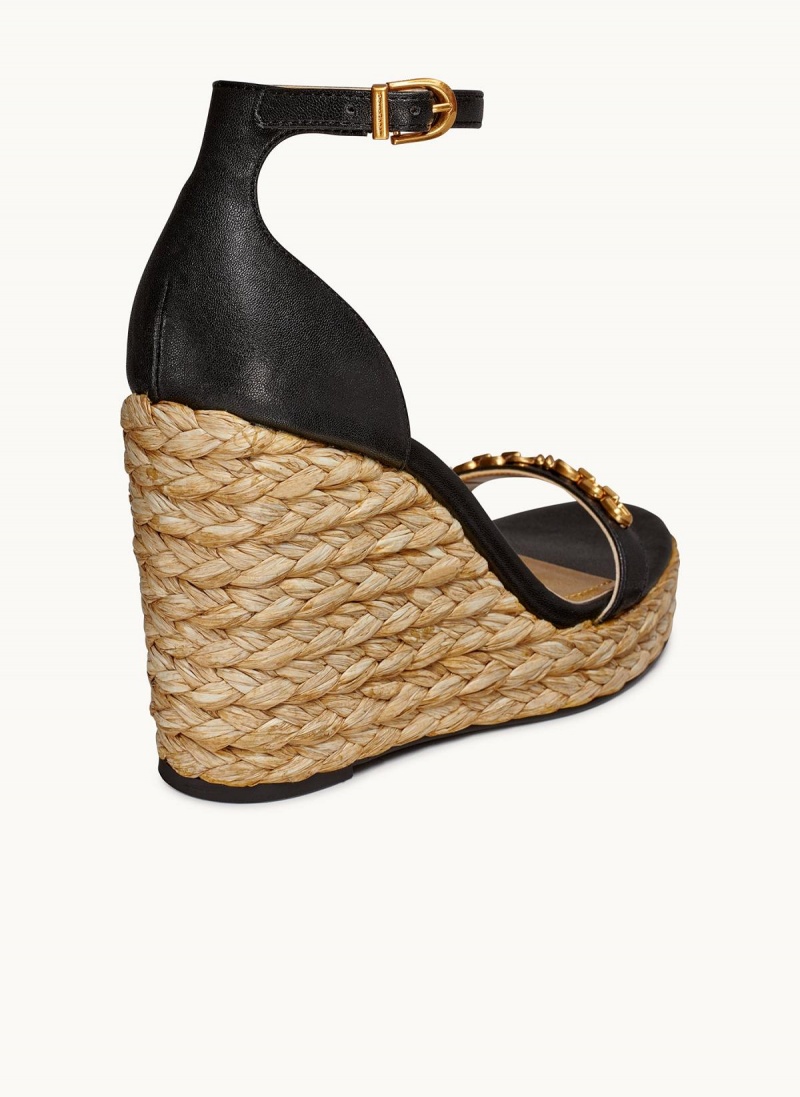 Sandalias Donna Karan Yulissa Ankle Strap Espadrille Negras | Ecuador_DK33730