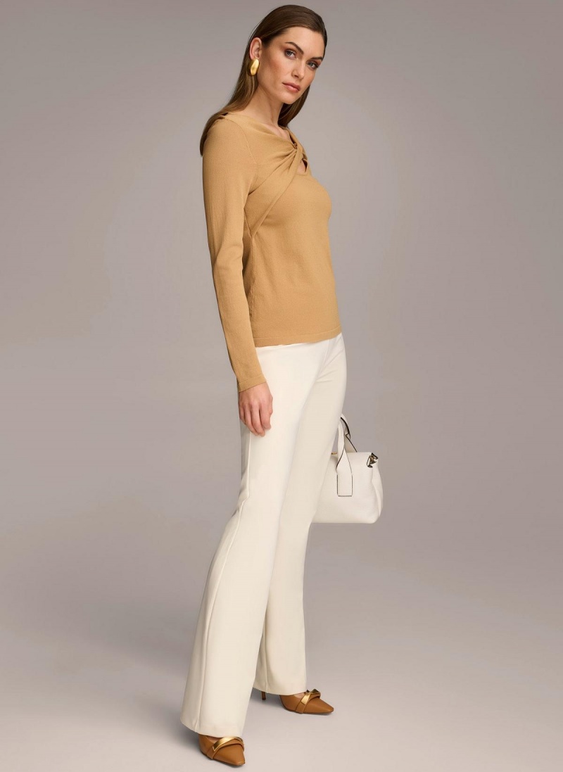 Sweaters and Tops Donna Karan Buckle Hardware Marrones | Ecuador_DK30246