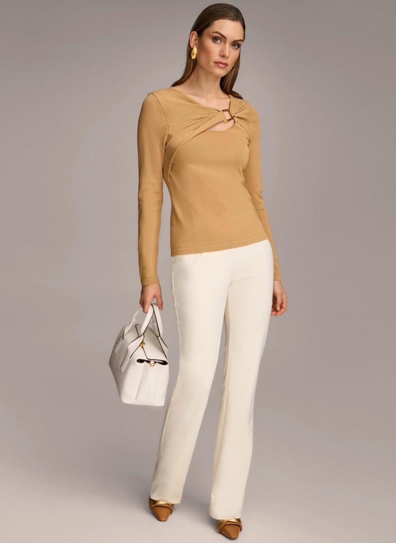 Sweaters and Tops Donna Karan Buckle Hardware Marrones | Ecuador_DK30246