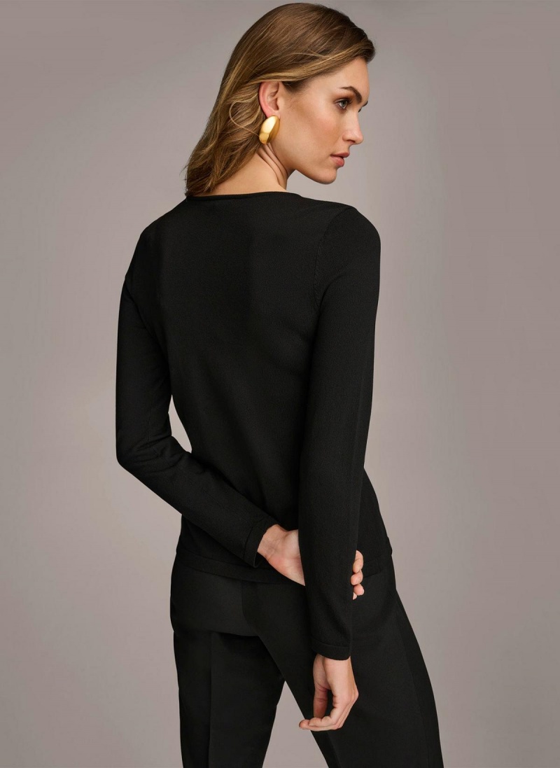 Sweaters and Tops Donna Karan Buckle Hardware Negras | Ecuador_DK49243