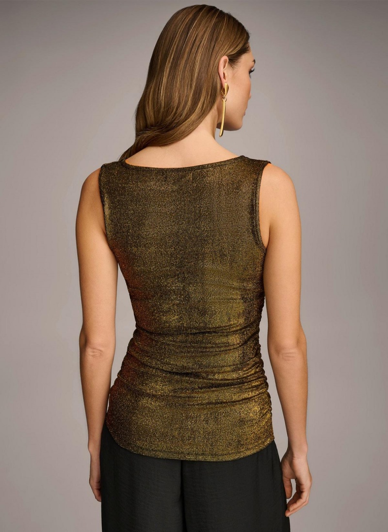 Sweaters and Tops Donna Karan Metallic Tank Negras | Ecuador_DK12007