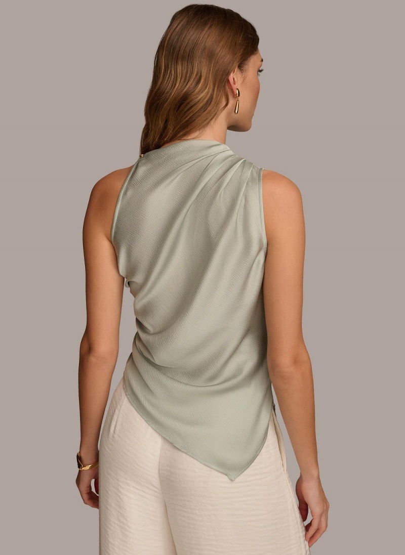 Sweaters and Tops Donna Karan Ruched With Angled Hem Gris | Ecuador_DK57679