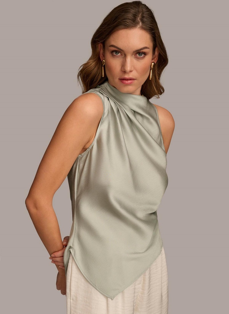 Sweaters and Tops Donna Karan Ruched With Angled Hem Gris | Ecuador_DK57679