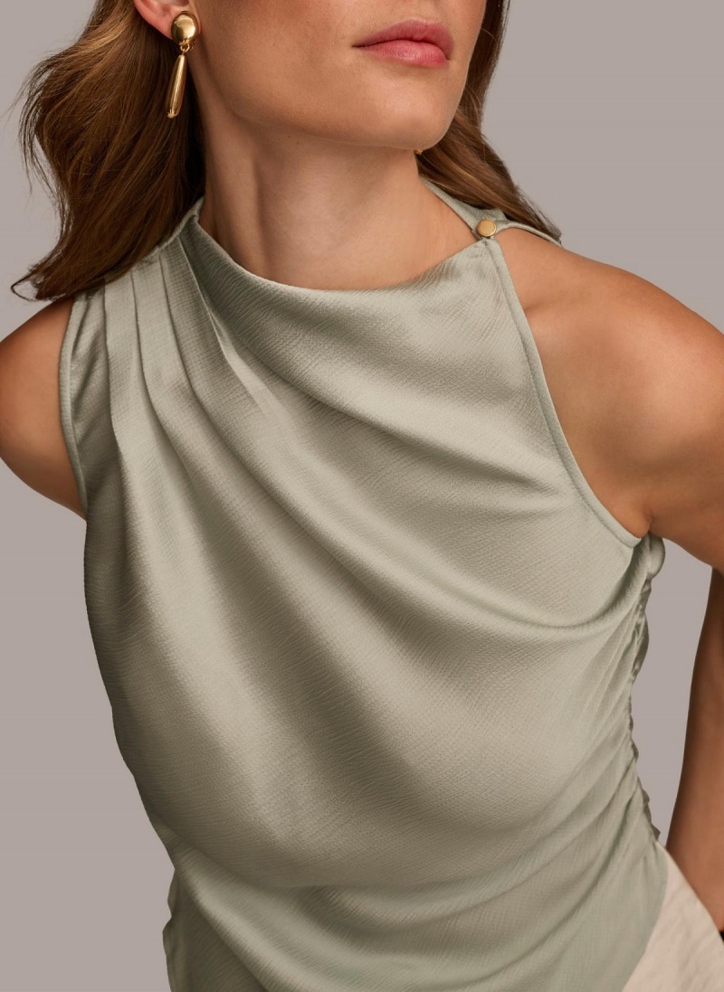 Sweaters and Tops Donna Karan Ruched With Angled Hem Gris | Ecuador_DK57679