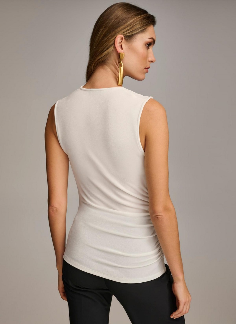 Sweaters and Tops Donna Karan Shoulder Hardware Creme | Ecuador_DK29047