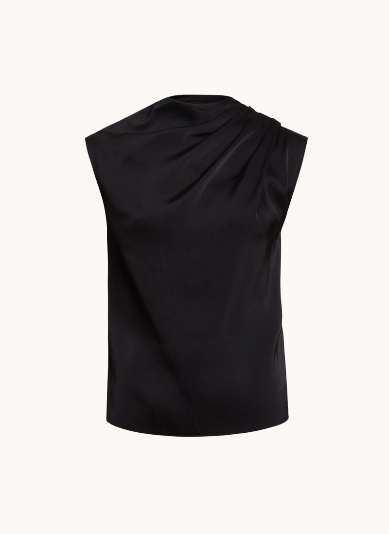 Sweaters and Tops Donna Karan Sleeveless Draped Mockneck Negras | Ecuador_DK51662