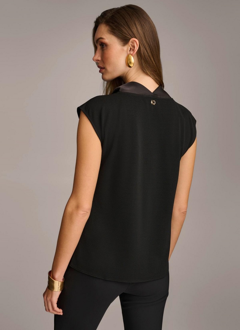 Sweaters and Tops Donna Karan Sleeveless Cowl Neck Negras | Ecuador_DK61536