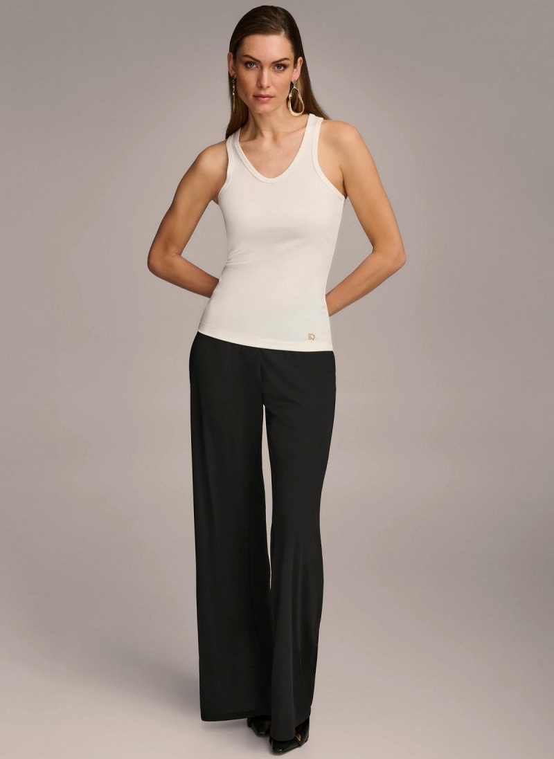 Sweaters and Tops Donna Karan Sleeveless Knit Shell Creme | Ecuador_DK63445