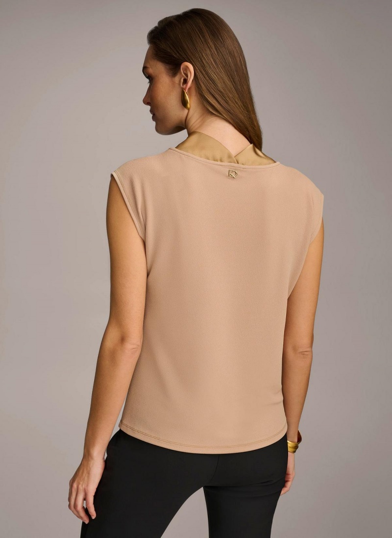 Sweaters and Tops Donna Karan Sleeveless Cowl Neck Doradas | Ecuador_DK46511