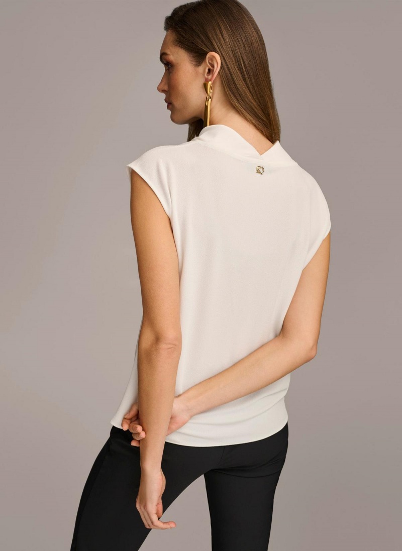 Sweaters and Tops Donna Karan Sleeveless Cowl Neck Creme | Ecuador_DK49119