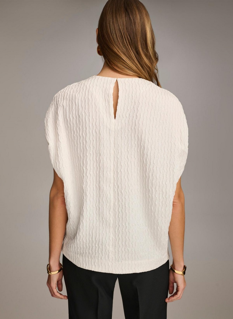 Sweaters and Tops Donna Karan Textured Blancas | Ecuador_DK21991