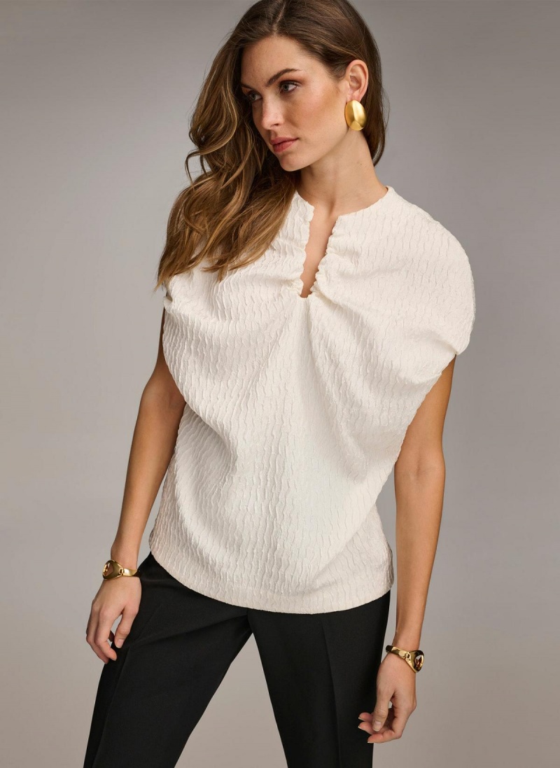 Sweaters and Tops Donna Karan Textured Blancas | Ecuador_DK21991