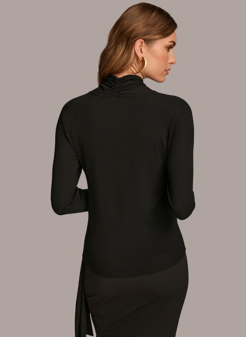 Sweaters and Tops Donna Karan Twist Front Negras | Ecuador_DK48991