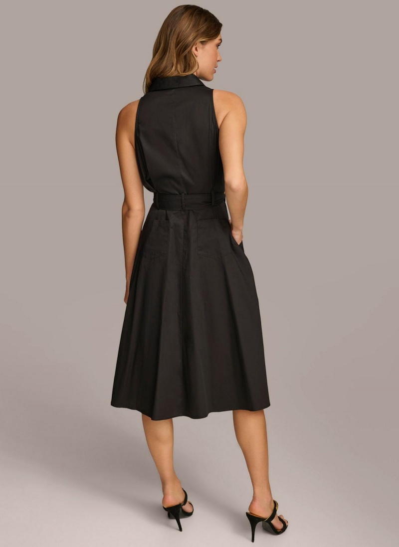 Vestido Donna Karan Cotton Shirt Negras | Ecuador_DK49833