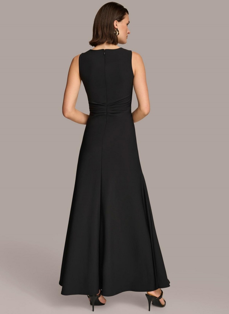 Vestido Donna Karan Vneck Twist Front Gown Negras | Ecuador_DK46382