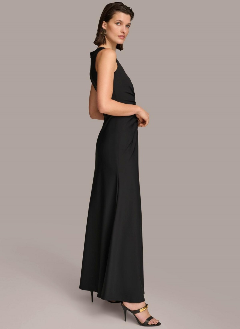 Vestido Donna Karan Vneck Twist Front Gown Negras | Ecuador_DK46382