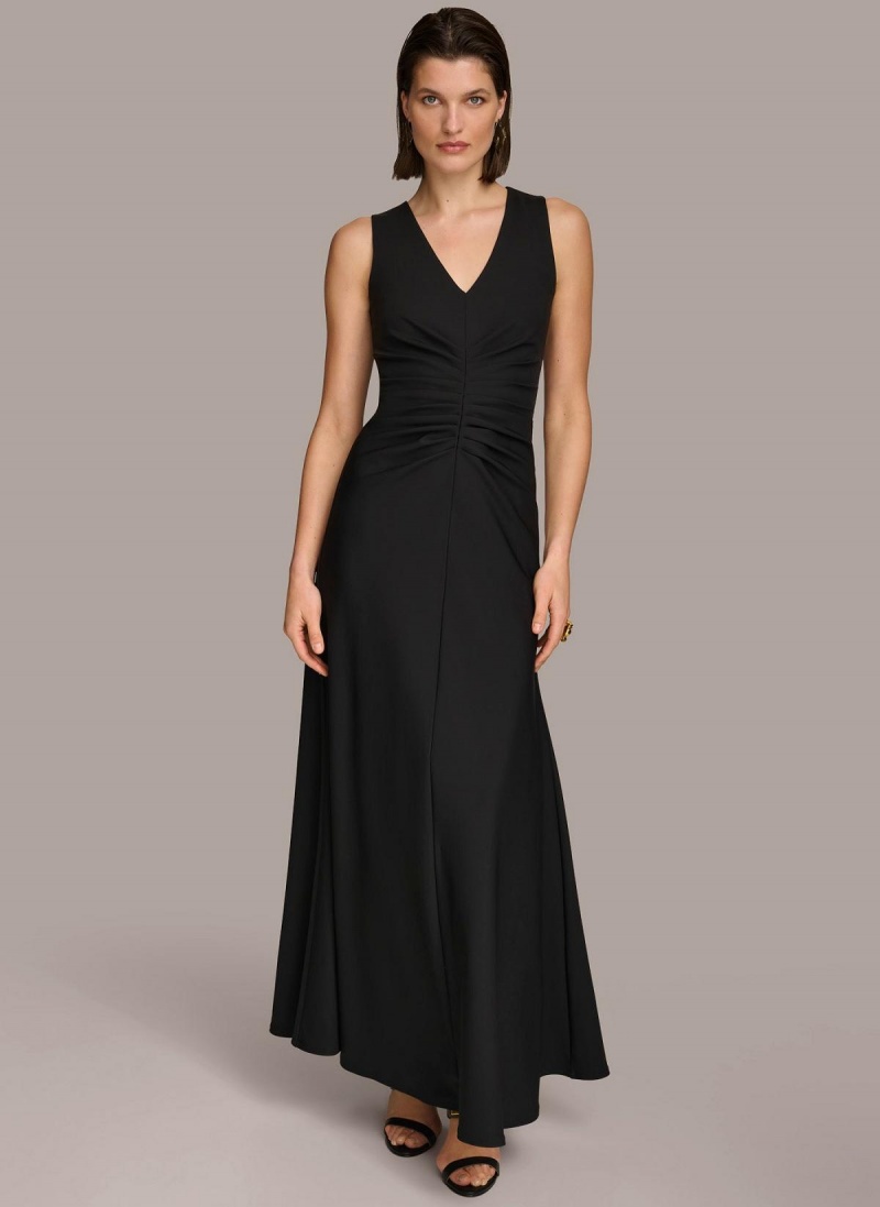 Vestido Donna Karan Vneck Twist Front Gown Negras | Ecuador_DK46382